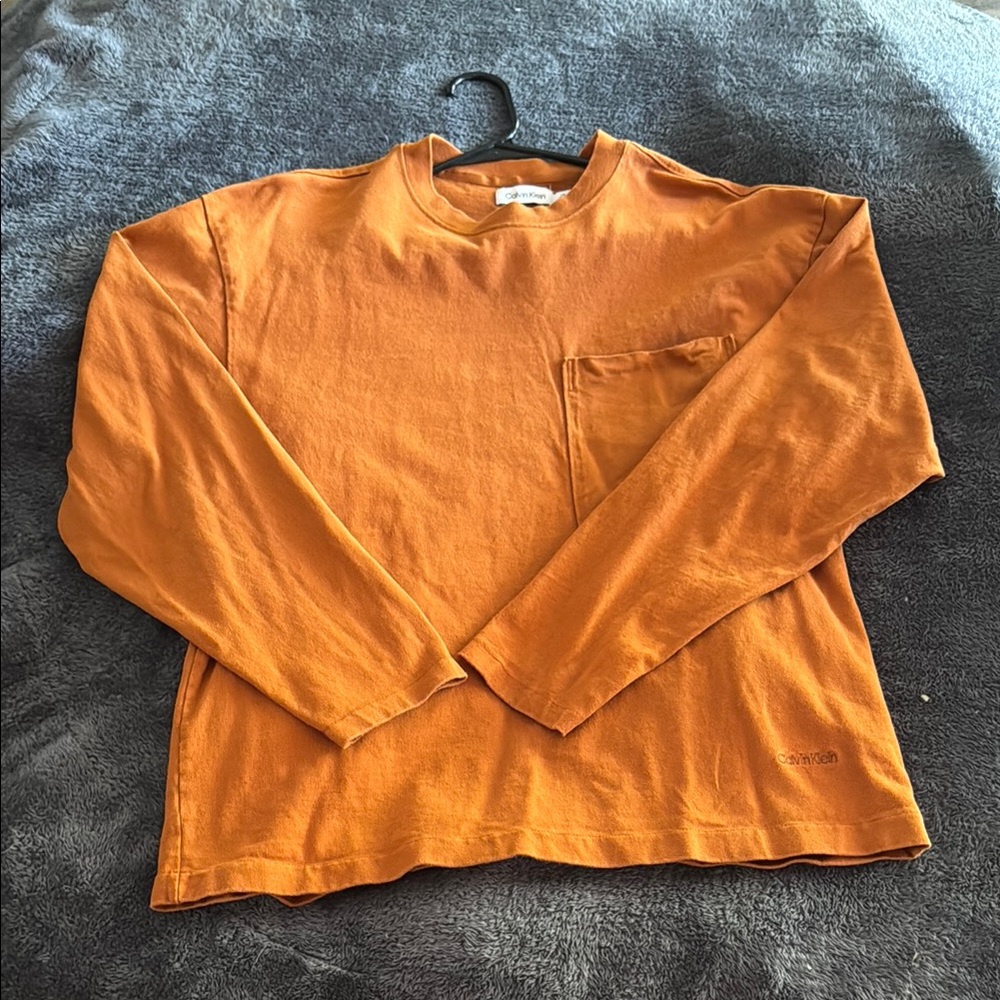 Calvin Klien Long Sleeve Shirt (Orange) Size L/G